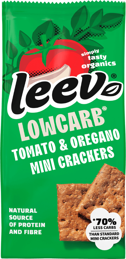 Lowcarb Mini Crackers Tomato Oregano verpakking